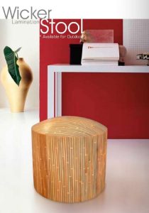 Wicker Lamination Stool Lamp