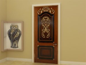 Pintu Jati crown leaf door