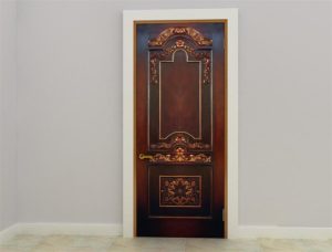 Pintu Jati teak door oakleaf-