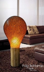 Pola Bohlamp With Teak Floor Lamp