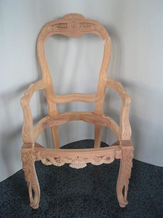 Unfinised rococo Dining Chair
