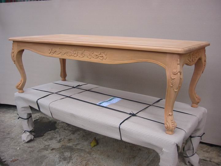 Unfinished Classic Furniture Paris French Coffee Table Mahogany Indonesia