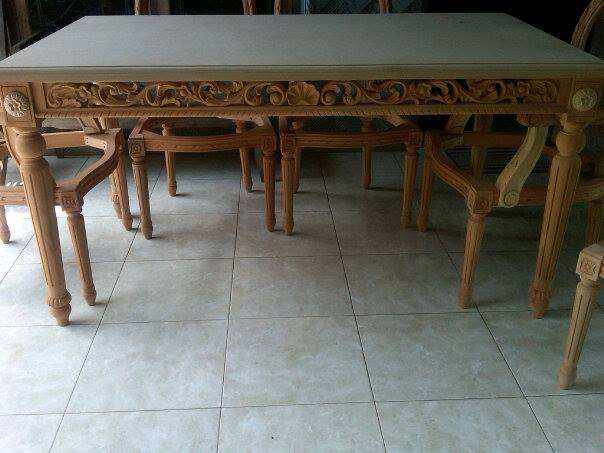 Unfinished Classic Furniture Sollato Rope Carved Coffee Table Mahogany Indonesia