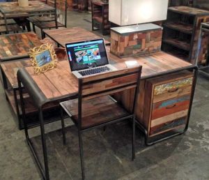 retro boat wood desk
