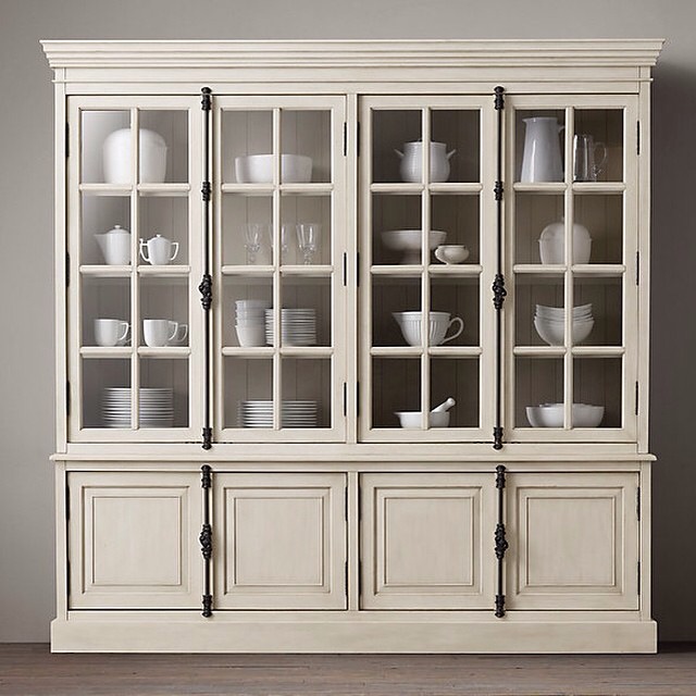 white Vintage Display Cabinet