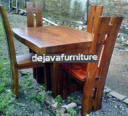 Set Meja Makan Antik Solid Kombinasi 4 Kursi H