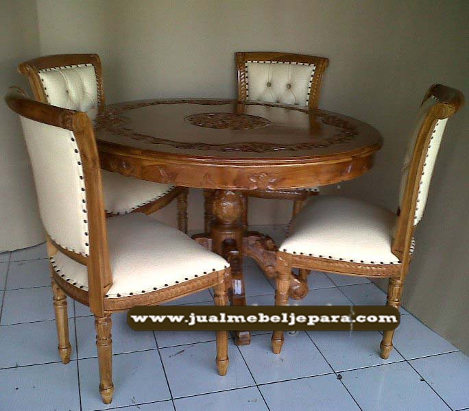 Meja Makan Jati Salina jok 4 Kursi