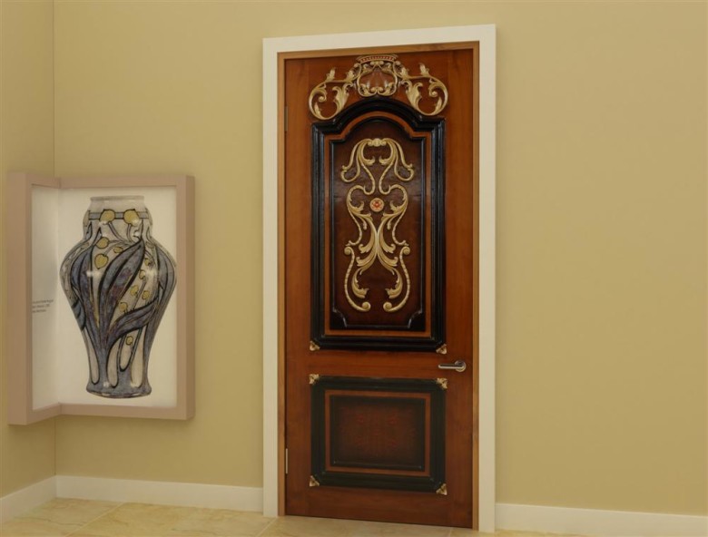 Pintu Jati crown leaf door