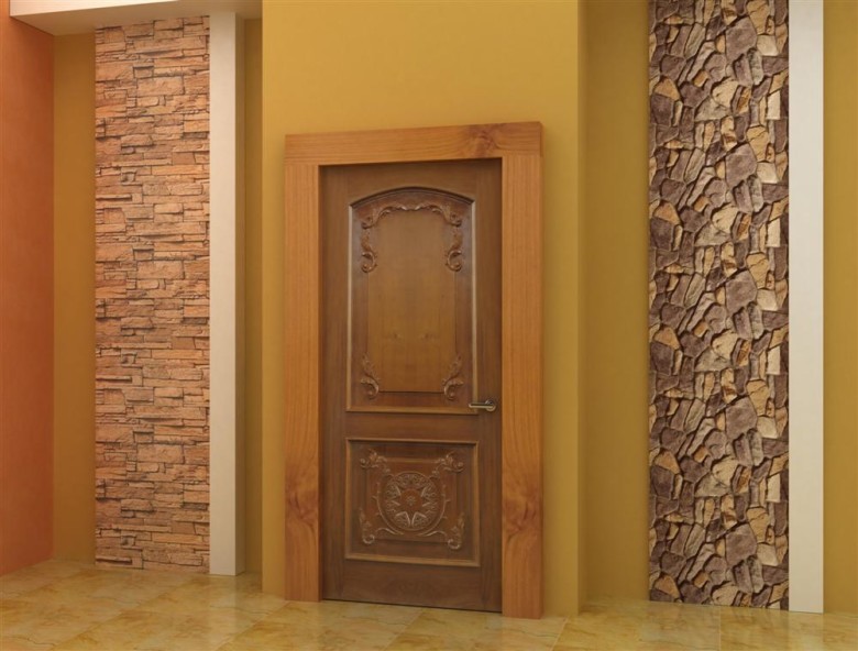 Pintu Jati teak door CURVE DOOR NATURAL