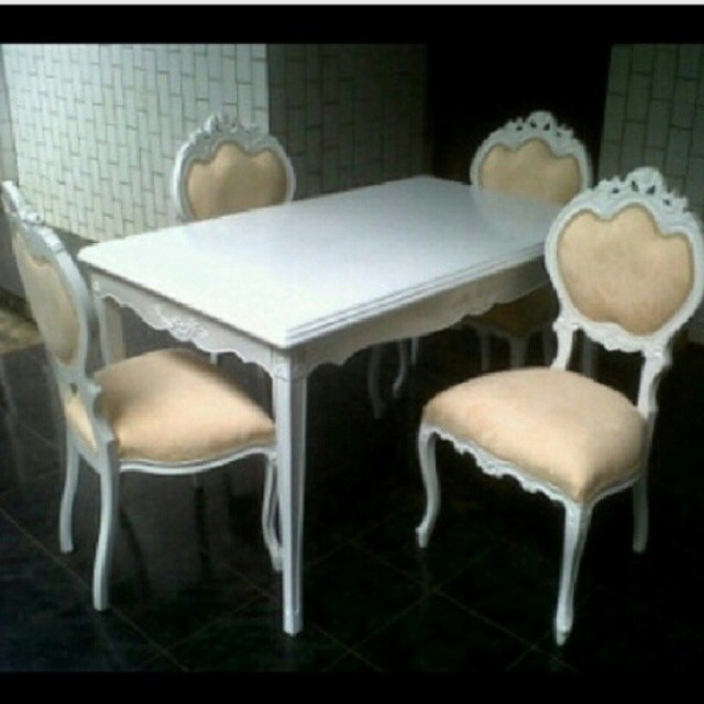 Dining Set Vintage Yellow