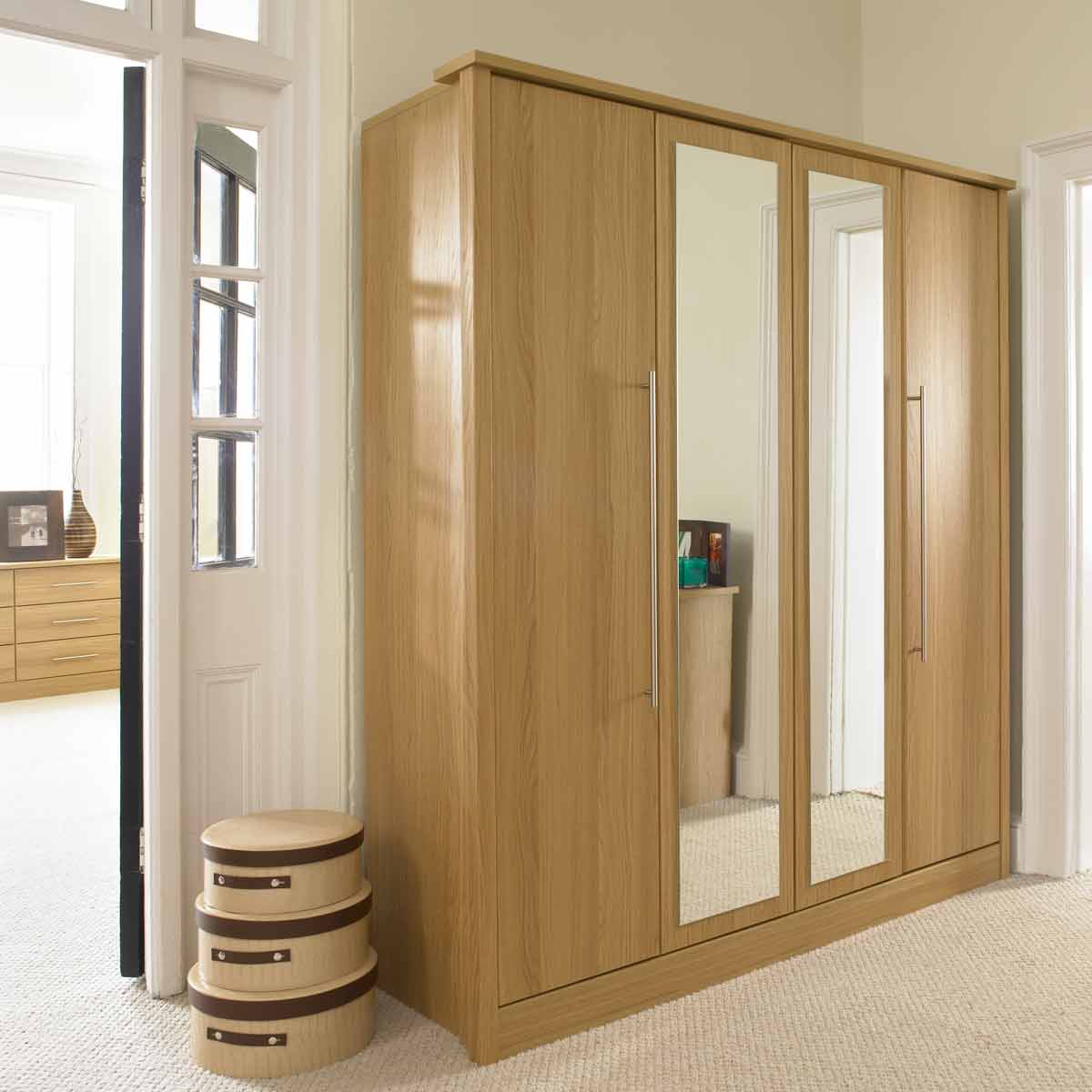 Lemari Pakaian Minimalis Jati 4 Pintu Kode LP-025