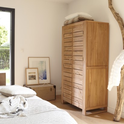 Resort minimalys teak double wardrobe kode LPS-007